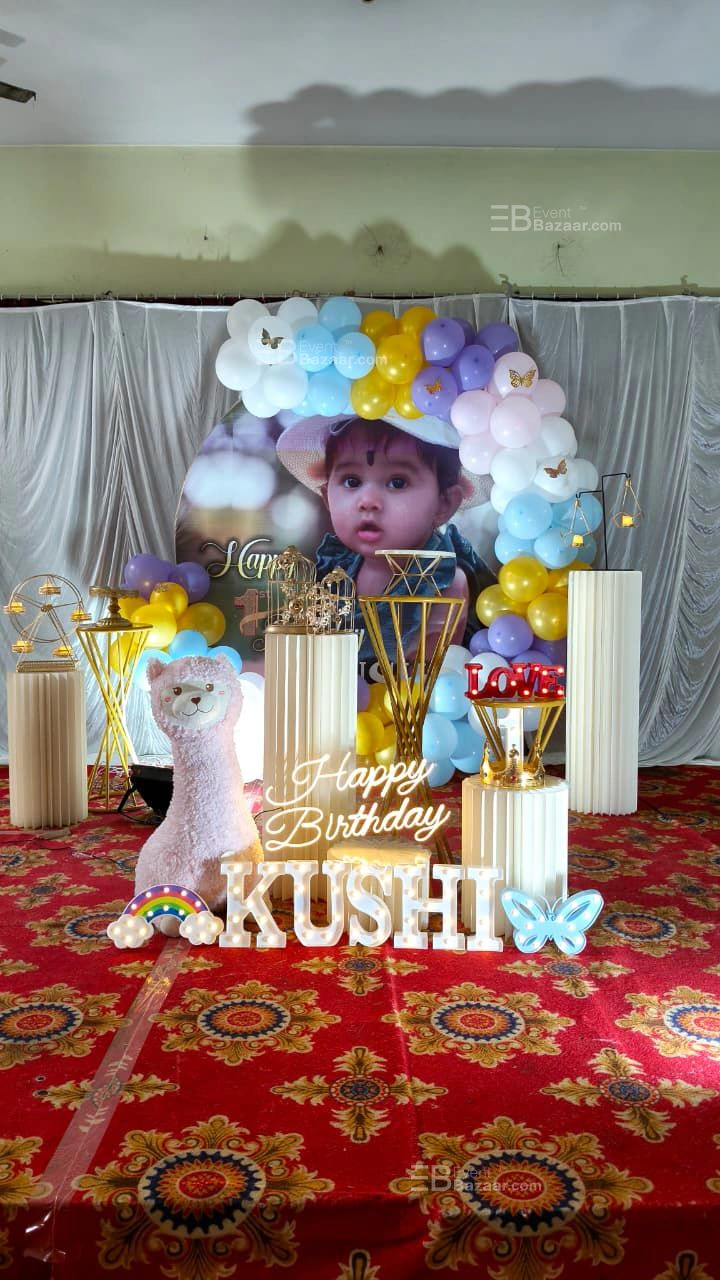 First Baby Birthday Balloon Decoration