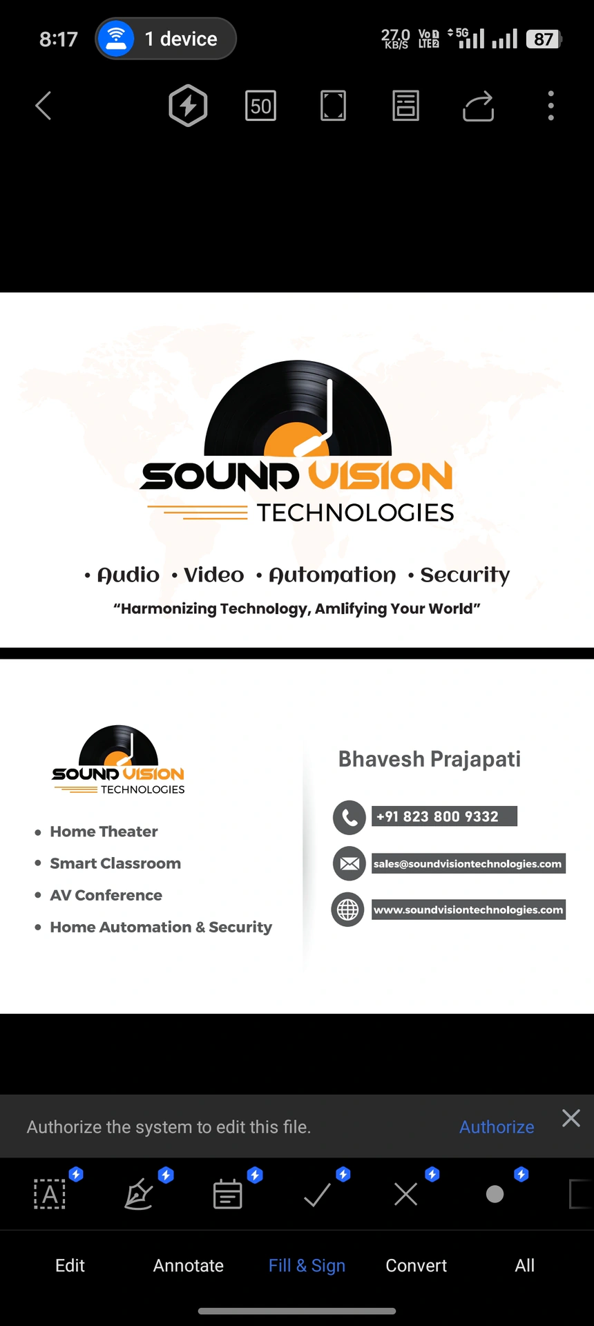 Sound Vision Technologies