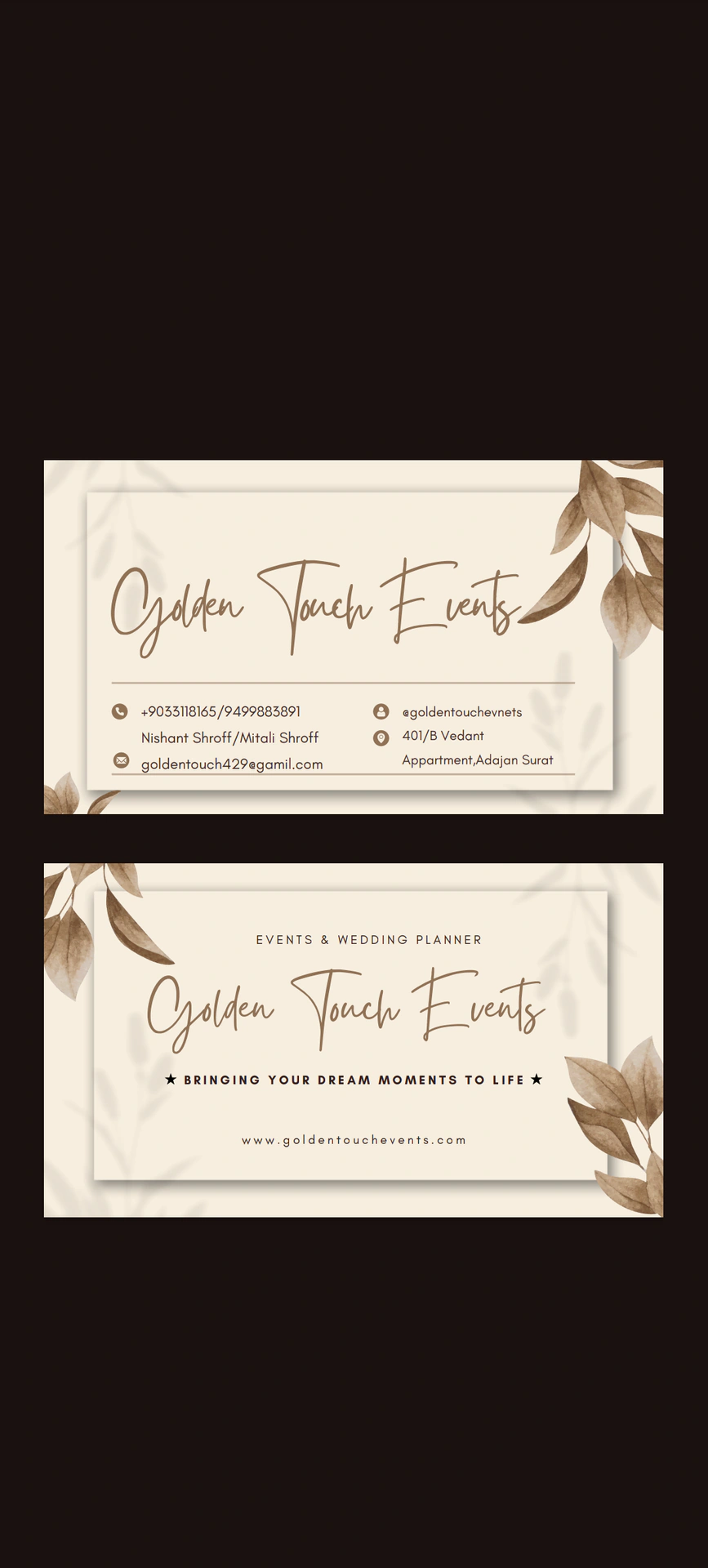 Golden touch events 