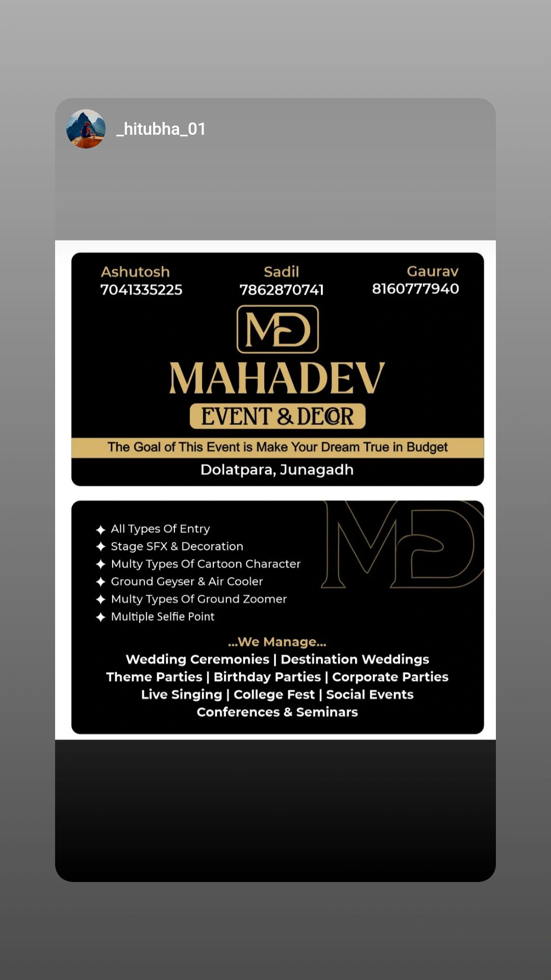 MAHADEV EVENT AND DECORE
